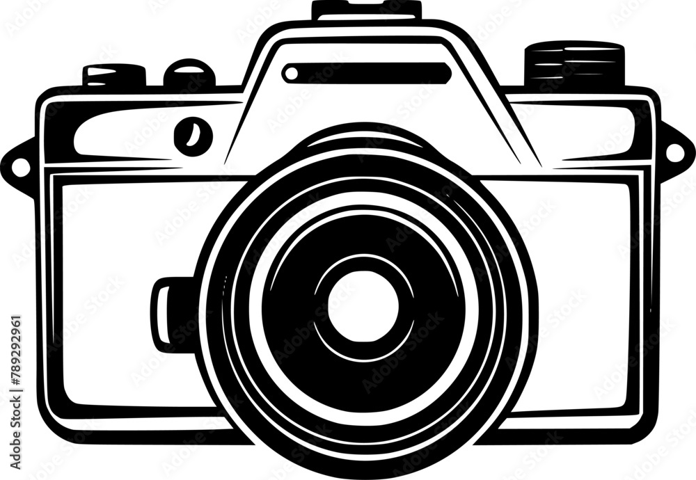 Camera - Black and White Isolated Icon - Vector illustration Camera - Black and White Isolated Icon - Vector illustration