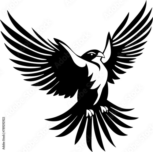 Pigeon | Black and White Vector illustration