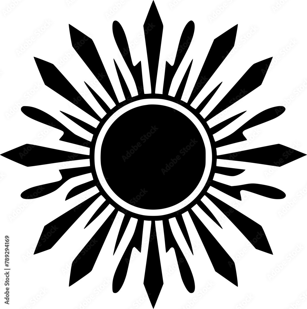 Sun - Minimalist and Flat Logo - Vector illustration Sun - Minimalist and Flat Logo - Vector illustration
