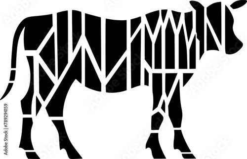 Cow - Minimalist and Flat Logo - Vector illustration
