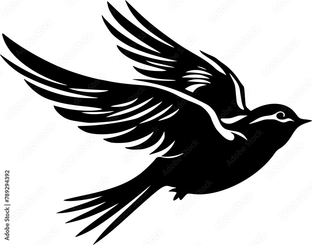 Obraz premium Bird - Black and White Isolated Icon - Vector illustration