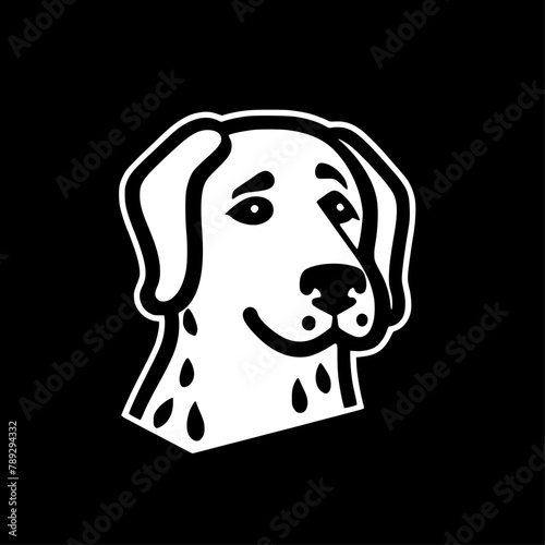 Dalmatian - Black and White Isolated Icon - Vector illustration