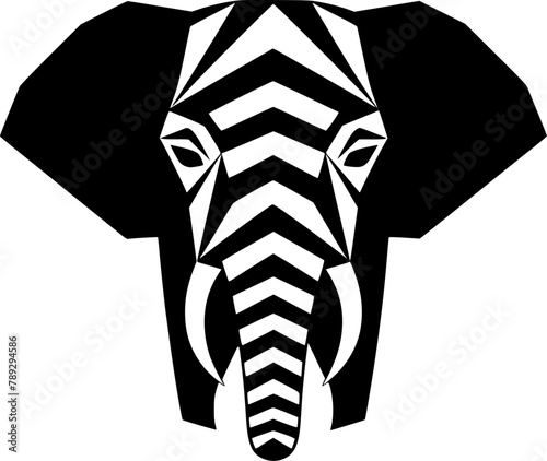 Elephant | Black and White Vector illustration
