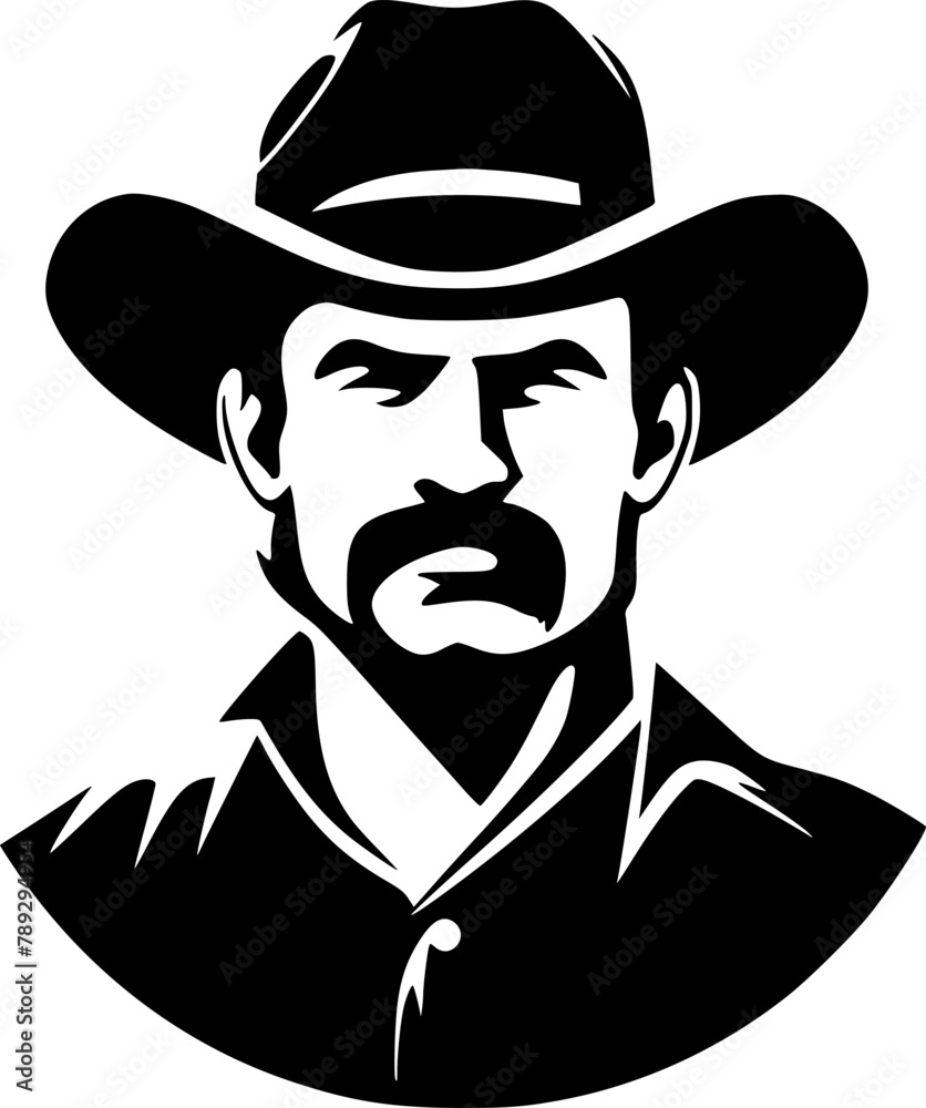 Western | Black and White Vector illustration Western | Black and White Vector illustration
