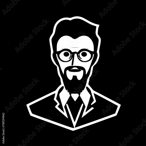 Teacher | Black and White Vector illustration