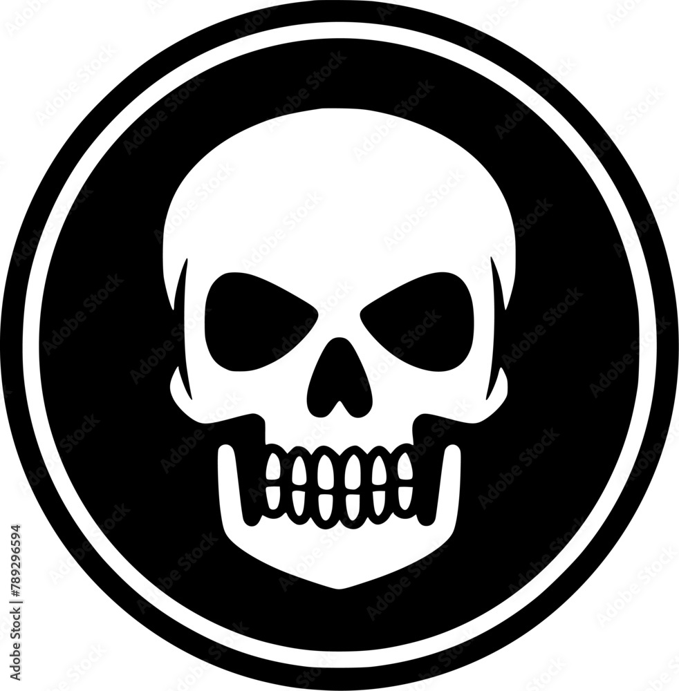 Skull - Black and White Isolated Icon - Vector illustration Skull - Black and White Isolated Icon - Vector illustration