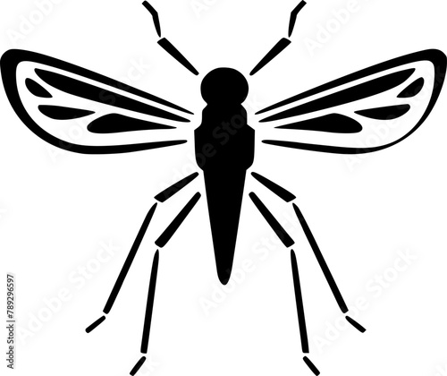 Mosquito - Black and White Isolated Icon - Vector illustration