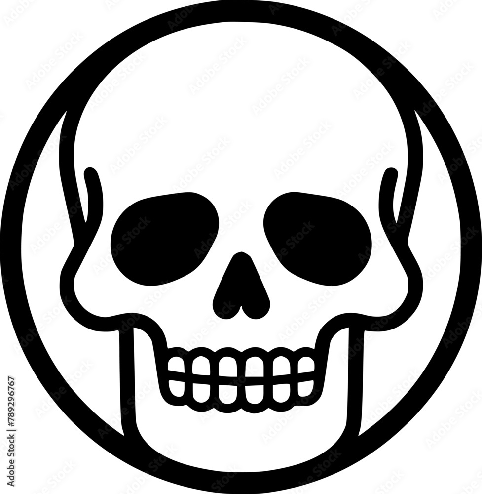 Skull - Black and White Isolated Icon - Vector illustration Skull - Black and White Isolated Icon - Vector illustration
