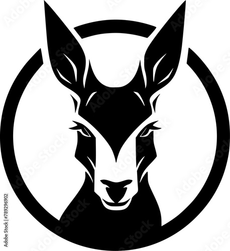 Kangaroo | Black and White Vector illustration