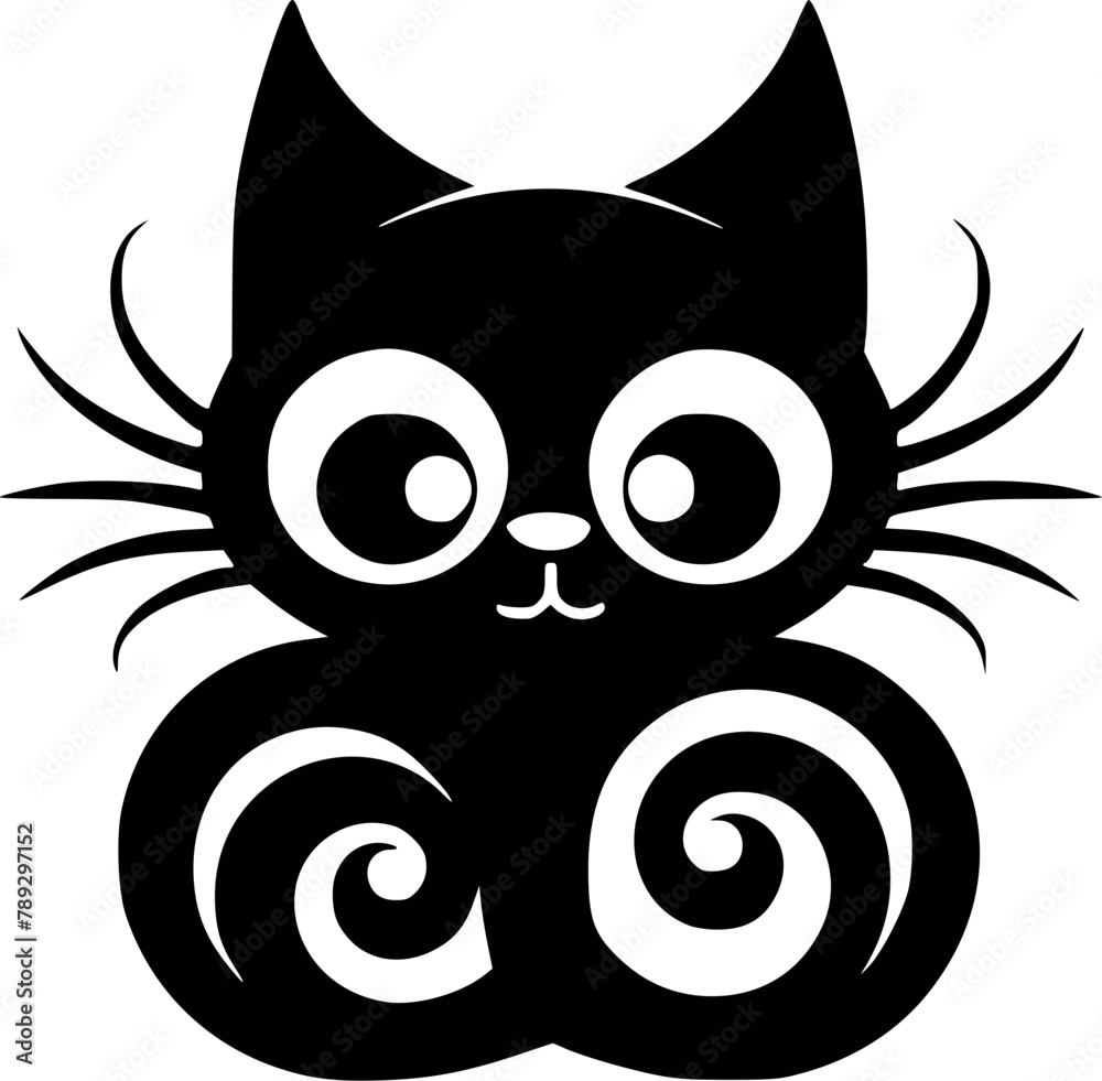 Cat - Minimalist and Flat Logo - Vector illustration
