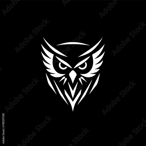 Owl | Black and White Vector illustration