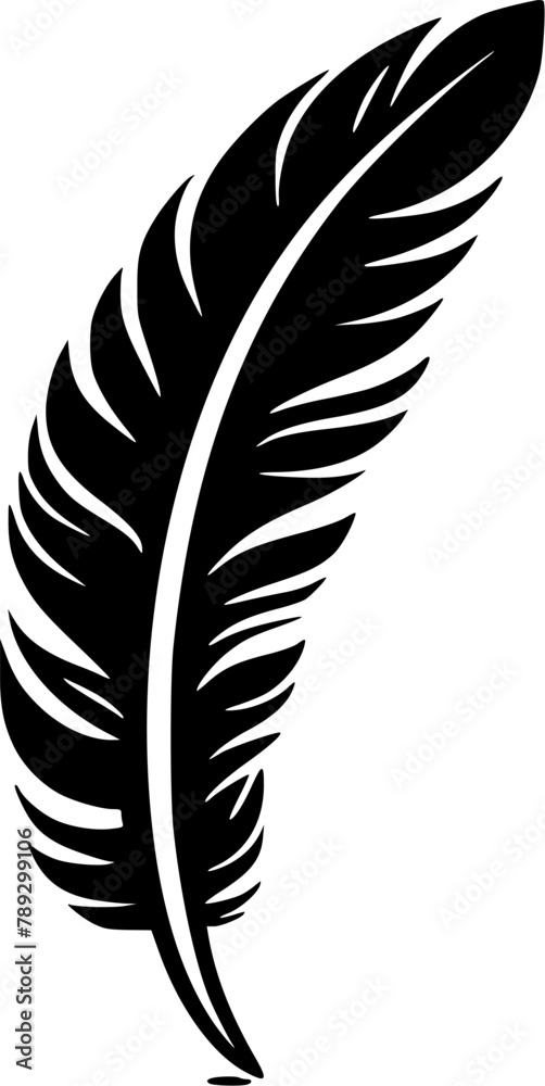 Feather - Black and White Isolated Icon - Vector illustration Feather - Black and White Isolated Icon - Vector illustration