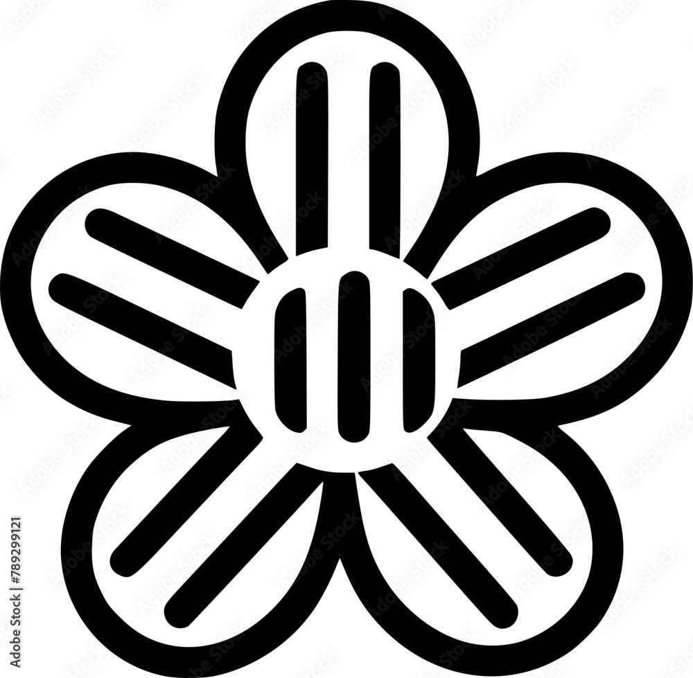 Flower | Black and White Vector illustration Flower | Black and White Vector illustration