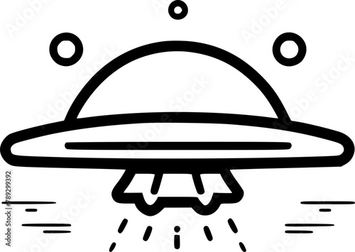 UFO - Minimalist and Flat Logo - Vector illustration