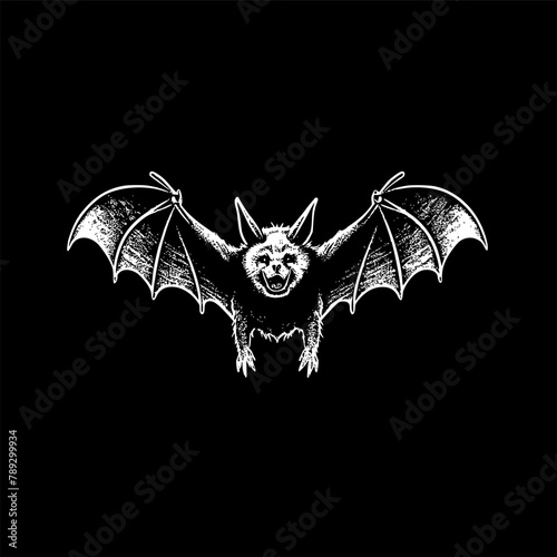 Bat - Minimalist and Flat Logo - Vector illustration