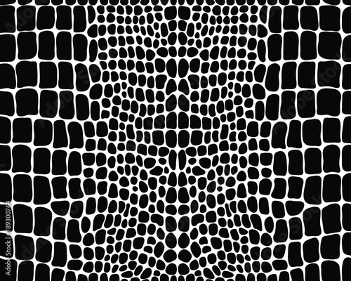 Seamless pattern of alligator skin on a white background	