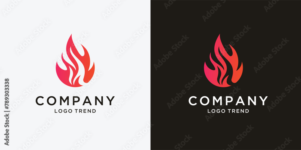 Flame abstract logo desing tempalte