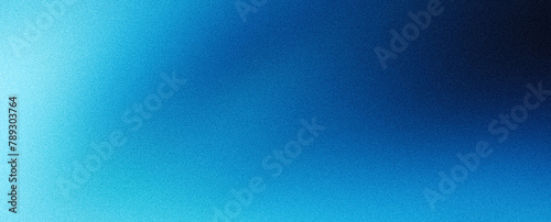 Blue grainy gradient background noise texture blurred dark light header backdrop poster banner design © Enso