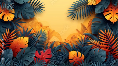 Decorative botanical tropical leaves and floral patterns for home decor  wall art  social media posts  and stories. Abstract art nature background modern.