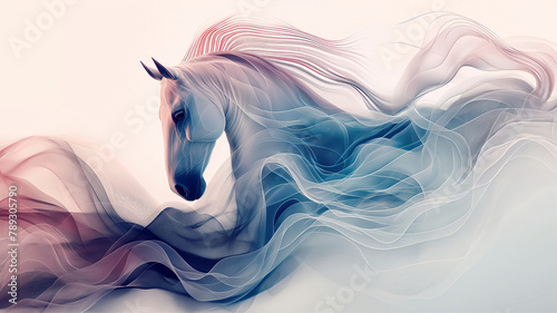Abstract pastel psychedelic horse background 