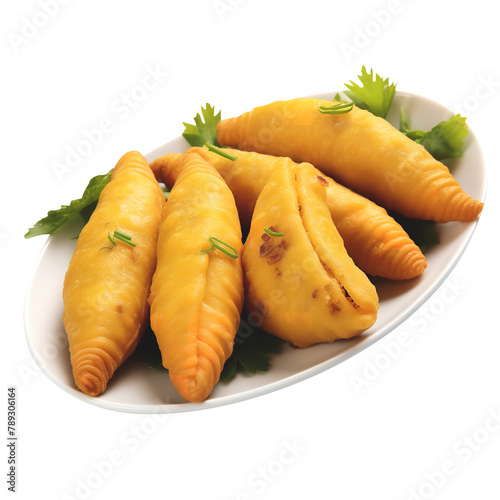 Tasty Meat Filled Cornmeal Isolated On Transparent  Background  photo