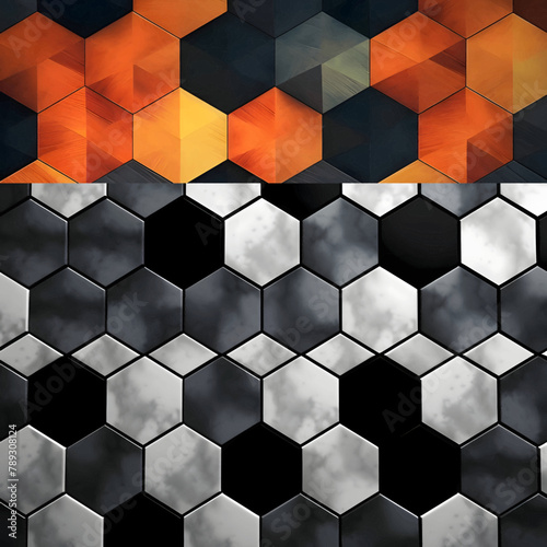 Abstract hexagon background. 3d rendering. 3d illustration.