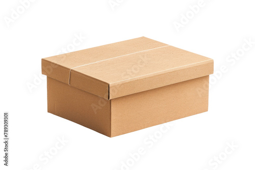 Blank Brown Cardboard Box Mockup Isolated on Transparent Background © Va
