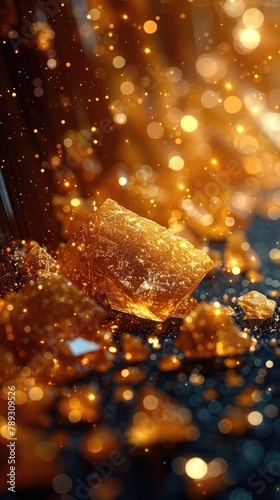 Abstract Luxury Gold Crystal Background