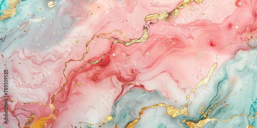 pink and gold marble texture with white, pink and mint green swirls, gold foil accents . pink Marble ink abstract art, abstract pink marble stone floor texture