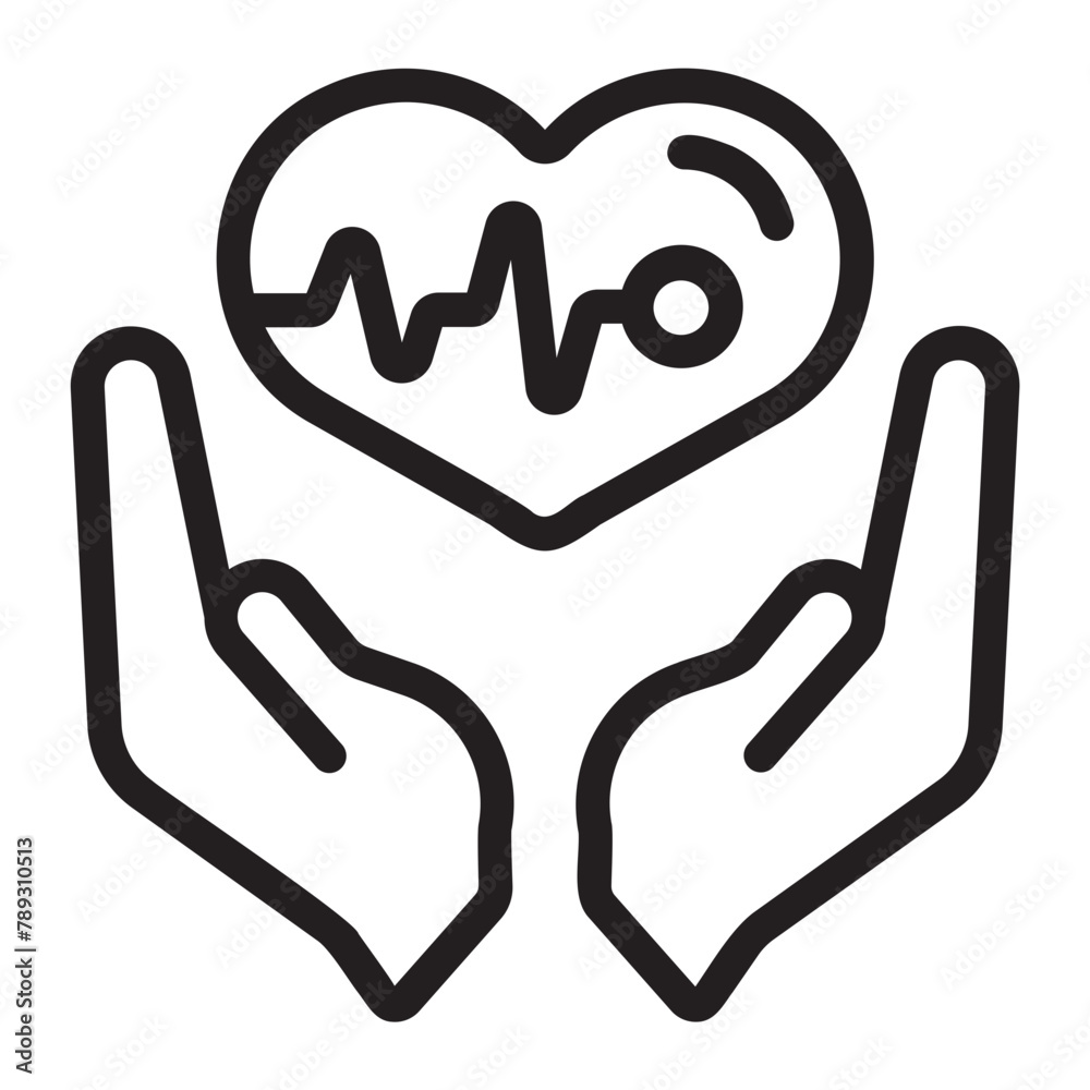 Fototapeta premium care line icon