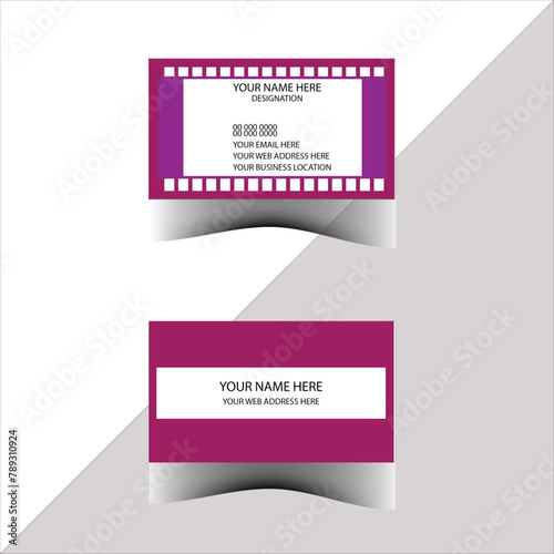 Company Modern Creative Clean Pink, Violet, Blue and White Simple Attractive Standard Business card Template