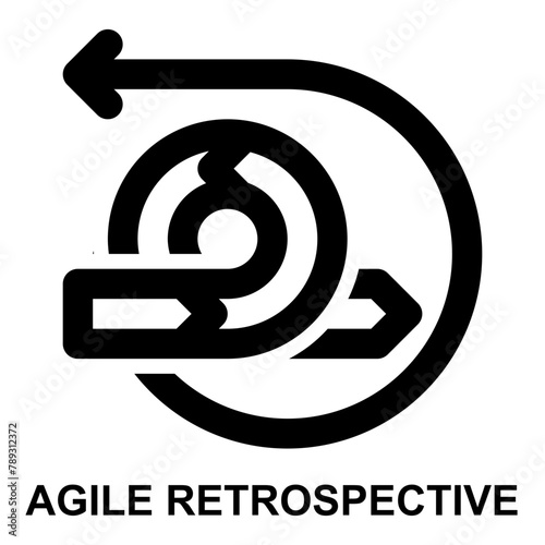agile retrospective, sprint retrospective, agile, scrum, retrospective, flashback expanded agile outline icon for web mobile app presentation printing