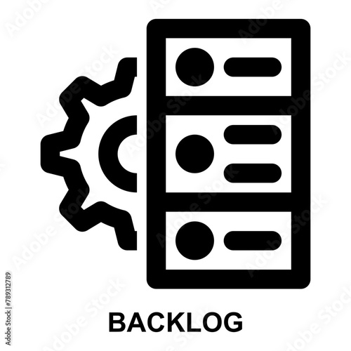 backlog, task list, project management, task management, system requirement, task manager expanded agile outline icon for web mobile app presentation printing