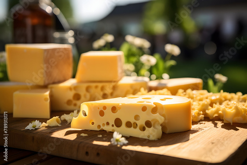 Emmental Cheese on a farmers market stand