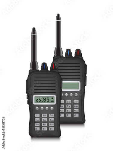 Walkie talkie two-way radio. Radio transceivers.  Set of 3d models