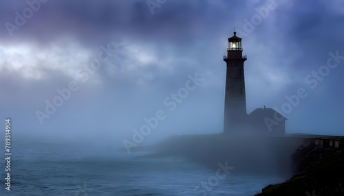 lighthouse in fog
