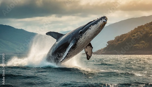 The whale jumps into the sea © saleem