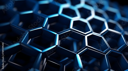Intricate Hexagonal Nanostructure - Futuristic Technological Concept in Digital Art