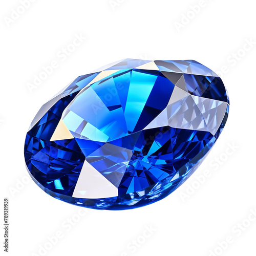 Amazing Sapphire Isolated On Transparent Background  photo