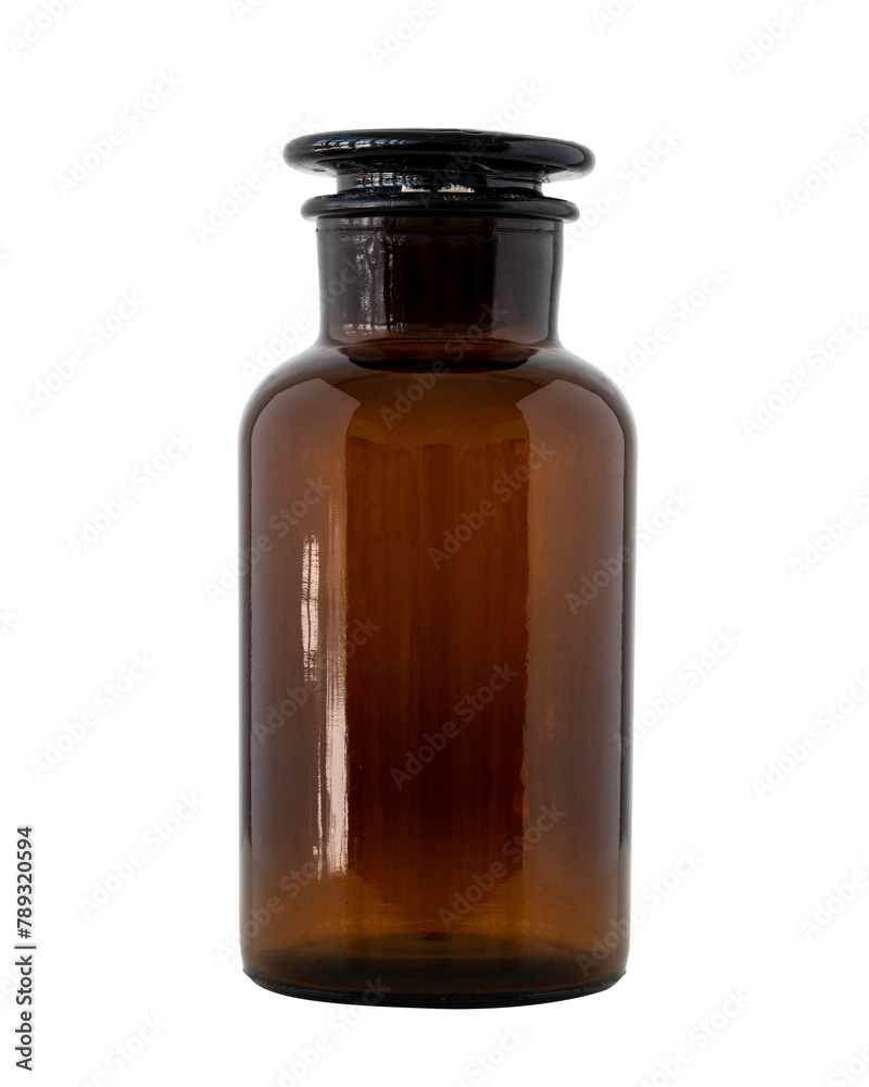Empty medical brown glass bottle design element Empty medical brown glass bottle design element