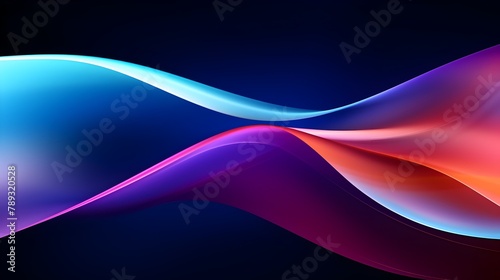 Luminous Serenity - Vibrant Wave Abstract Vertical Wallpaper Design with Futuristic Gradient Patterns and Fluid Curves