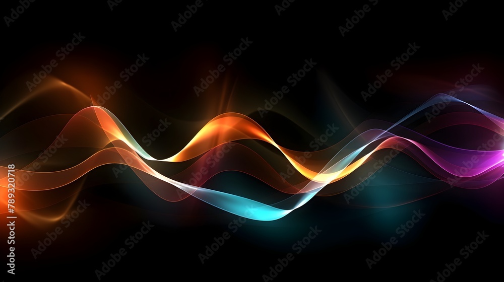 Mesmerizing Abstract Equalizer Waves in Vibrant Neon Hues Depicting Futuristic Sound Visualization