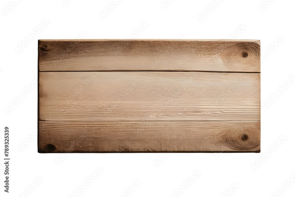 Blank wooden plank signs isolated on transparent background generative ai, cutout, or clipping path.