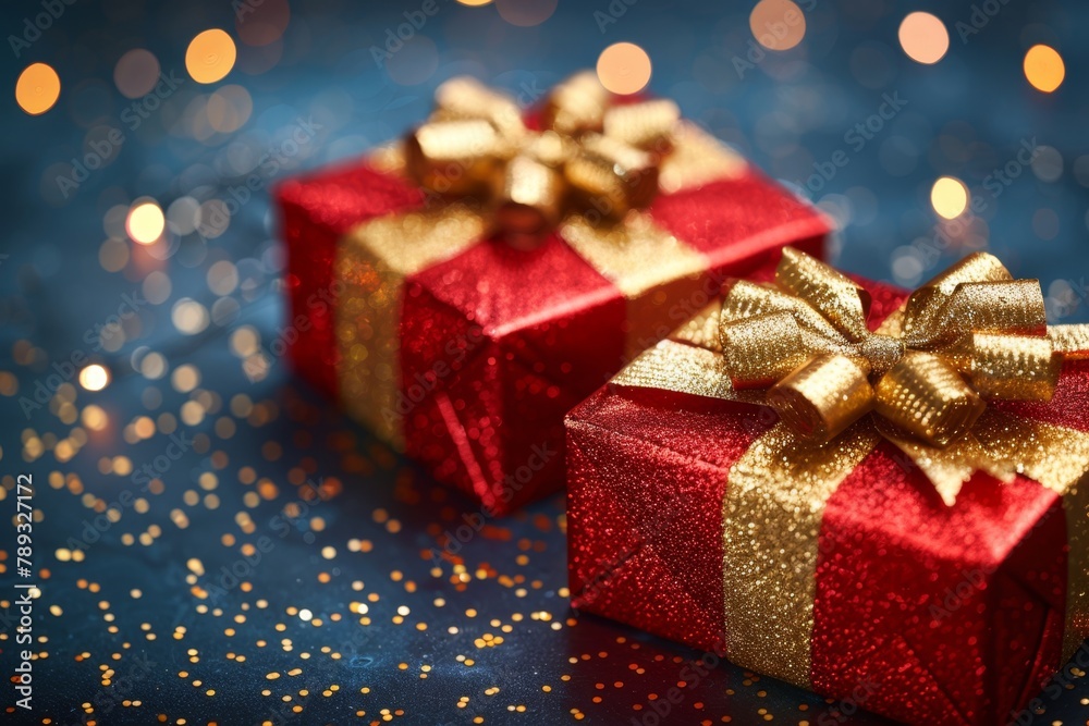 Merry Christmas and Happy New Year background with gift boxes Merry Christmas and Happy New Year background with gift boxes