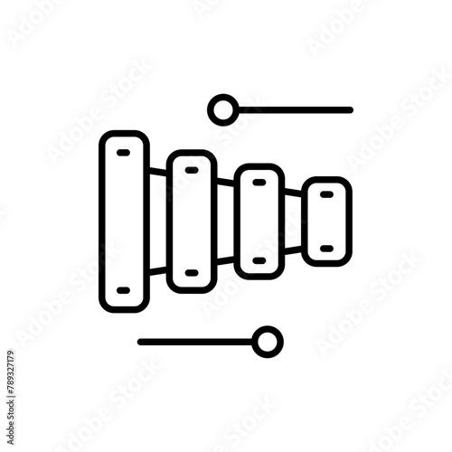 Xylophone outline icons, minimalist vector illustration ,simple transparent graphic element .Isolated on white background