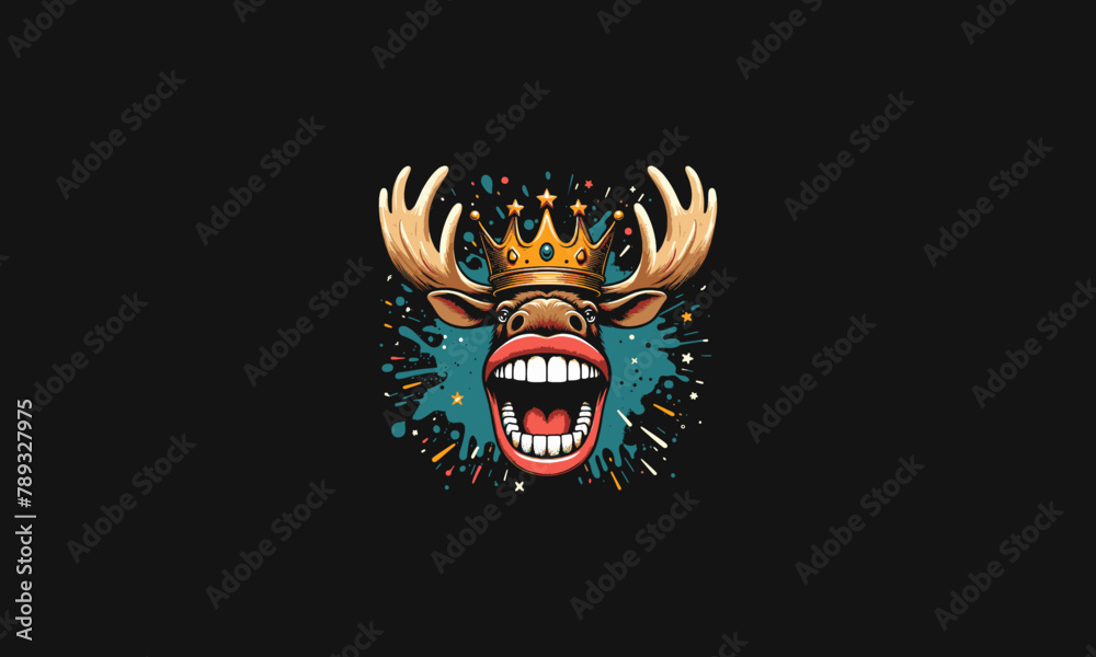 head moose wearing crown vector illustration design head moose wearing crown vector illustration design