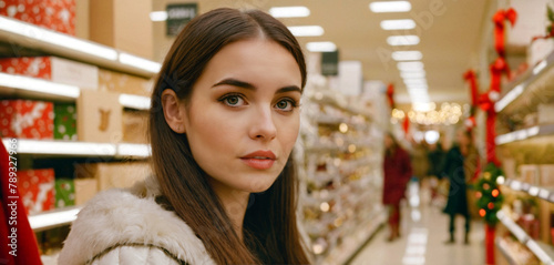 young woman shopping at chr...