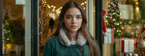 young woman shopping at chr...