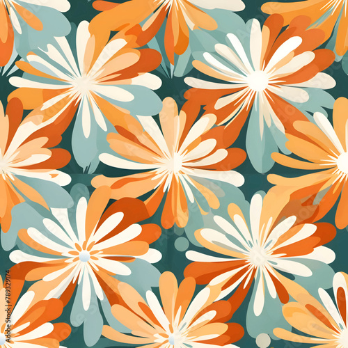 Seamless floral pattern with daisies. Vector illustration.