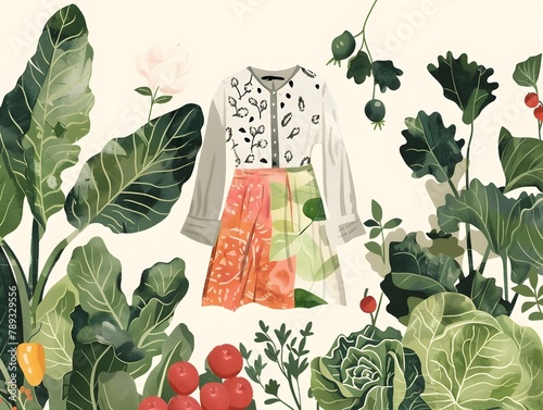 Sustainable Edible Fashion Illustrated Botanical Ingredients for Eco Conscious Clothing Design